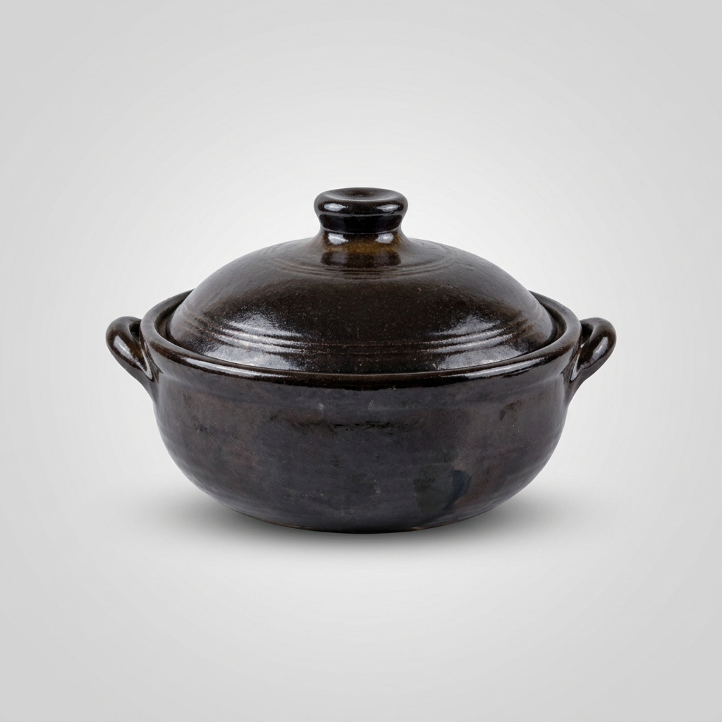 Glazed Clay Casserole Pot