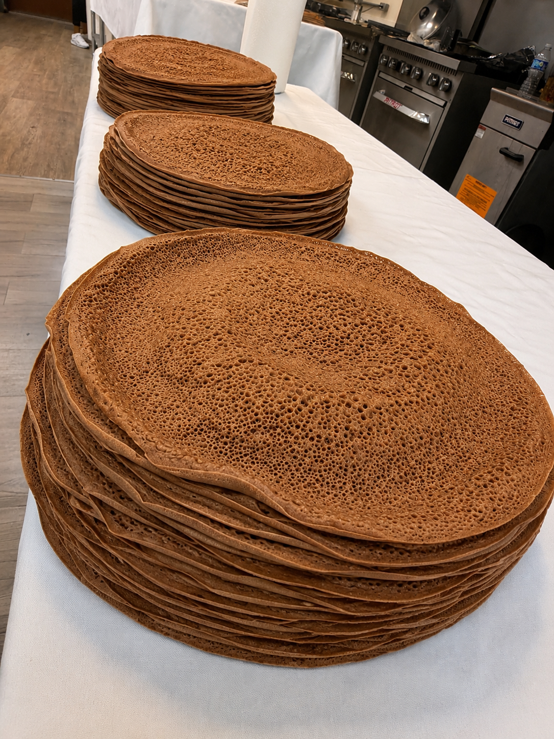 Bulk injera in basket